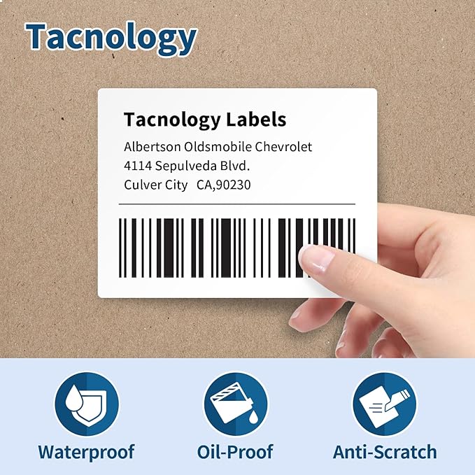 12 Rolls 4" x 3" Direct Thermal Labels - Shipping & Multipurpose Labels for Barcode Postage - Adhesive & Perforated, Compatible with Zebra Desktop Printers & Rollo Label Printer,500 Labels/Roll