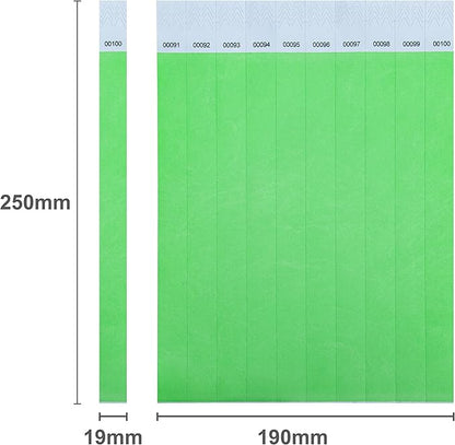 100 Pcs Wristbands, 1-100 Consecutive Numbers Waterproof Tearproof and Printable Wrist Straps Admission Bracelets Tickets (Assorted)