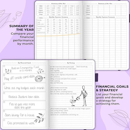 GoGirl Budget Planner – Monthly Financial Planner Organizer Budget Book. Expense Tracker Notebook Journal to Control Money, A5 (Purple)