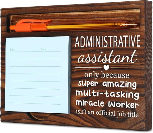 Administrative Assistant Gifts for Women Men, Funny Gift Admin Assistant Idea, Thank You Gifts for Admin Assistant, Administrative Assistant Day Gifts Office Self-Stick Note Pad Holders SD131