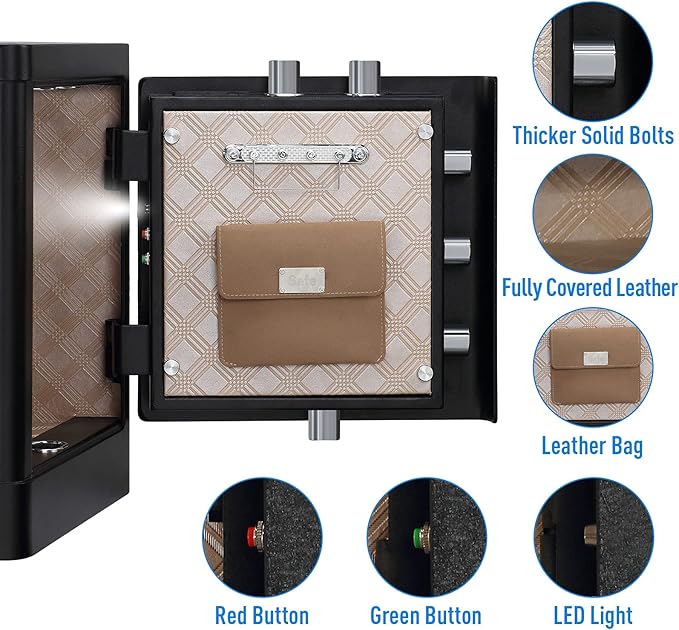 Tenamic Deluxe Biometric Fingerprint Safe Box Smart Touch Screen Fireproof Safe for Home Office Hotel 2.16 Cubic Feet