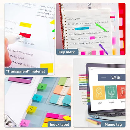 Golcellia Sticky Book Index Tabs, Page Tabs Markers, Sticky Notes Tabs 1272 Pieces(5 Styles, 31 Colors) Annotation Tabs, Book Annotation Supplies Study Pack