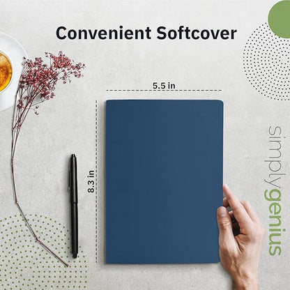 Simply Genius A5 Notebooks for Work, Travel, Business, School & More - College Ruled Notebook - Softcover Journals for Women & Men - Lined Note Books with 92 pages, 5.5" x 8.3" (Navy, 30 pack)