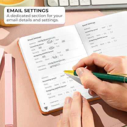 Clever Fox Password Book with Alphabetical tabs. Internet Address Organizer Logbook. Small Pocket Password Keeper for Website Logins (Orange)