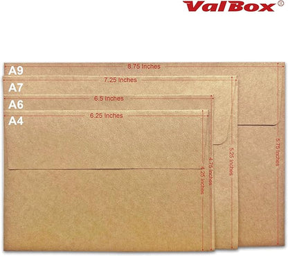 ValBox A9 Invitation Envelopes, 5.75 x 8.75 Inches, Brown Kraft Envelopes for Wedding Invitations, Greeting Cards, Announcements, with Self Adhesive Seal, 250 Count (5.75 x 8.75 Inches)
