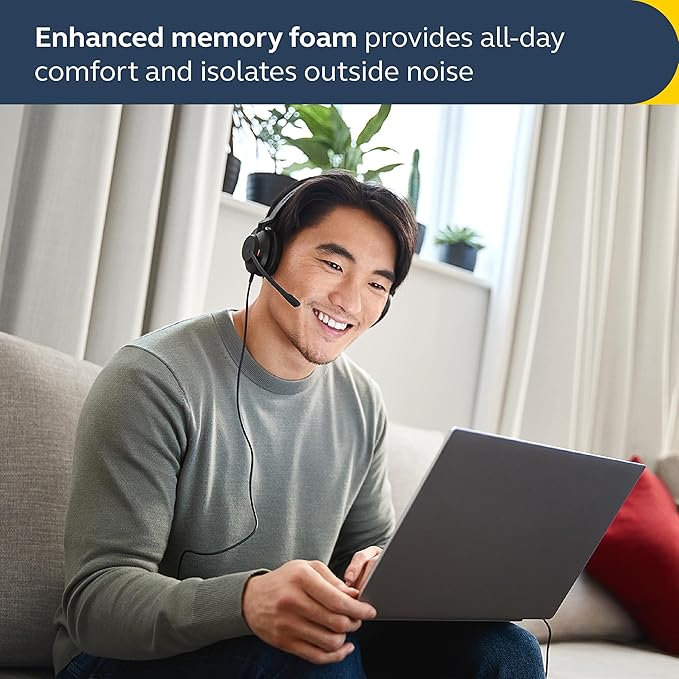 Jabra Evolve2 30 SE Wired Mono Noise-Cancelling Headset - Features 2-Mic Call Technology and USB-C Cable - Works with All Leading Unified Communications Platforms Such as Zoom and Google Meet - Black