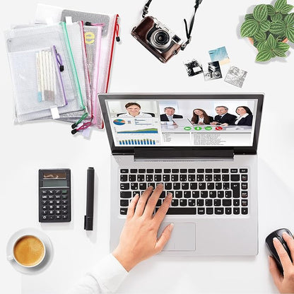 32pcs Mesh Zipper Pouch, 8 Sizes Waterproof Zipper File Bags, 16 Colors,Multipurpose for Travel Storage, School Supplies, Office Appliances and Home Organizing,Multicolored