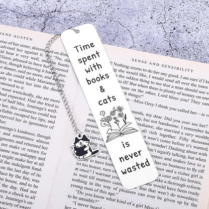 Stocking Stuffers for Women Men Teens Boys Girls Christmas Cat Bookmarks for Women Men, Cat Gifts for Cat Lovers, Cute Bookmarks for Book Lovers, Funny Bookmarks Gift for Readers, Bookish Book Club