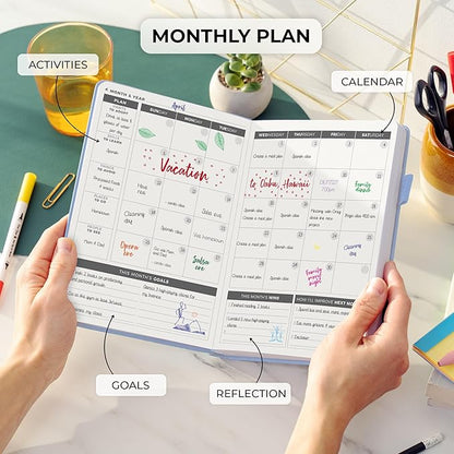 Clever Fox Daily Planner – Undated Planning Notebook with Hourly Schedule & to-Do List – Personal Day Task & Work Organizer, 6 Months (Periwinkle)