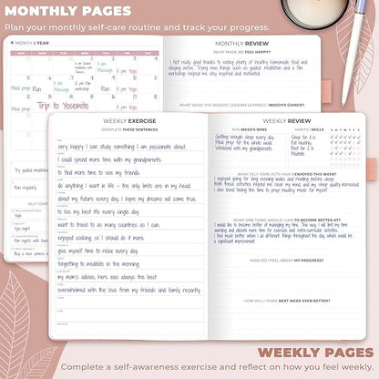 Clever Fox Self-Care Journal – Wellness & Daily Reflection Notebook – Mental Health & Personal Development Journal – Self-Care, Meditation & Mood Journal for Women & Men – Large (Peach Pink)