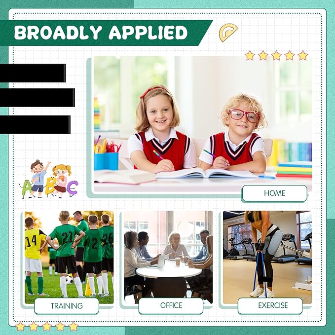 Berlune 24 Pcs Classroom Chair Bands Fidget Chairs and Desks Bands ADHD Autism Tools Bounce Flexible Seating for Classroom(Black, 1 mm)