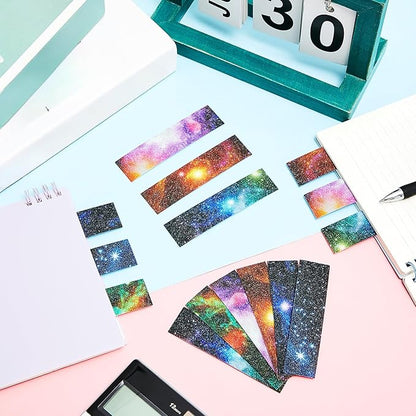 36 Pieces Anxiety Sensory Stickers Cute Fidget Textured Strips Toys Anti Stress Tactile Rough Sensory Calm Textured Strips Adhesives Anxiety Relief for Adults Teens Desk Classroom (Starry Sky Style)