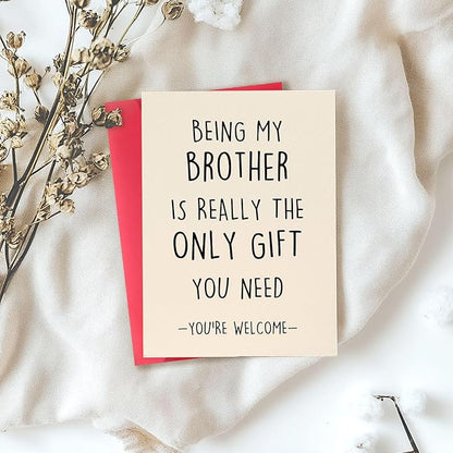 Happy Birthday Card for Brother, To My Brother, Funny Brother Birthday Card, Brother Birthday Gifts from Sister, Humor Bro Bday Gift Cards, Birthday Gifts for Brother
