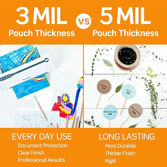 Scotch Thermal Laminating Pouches, 100 Count, Clear, 5 mil., Laminate Business Cards, Banners and Essays, Ideal Office or School Supplies, Fits Letter Sized Paper (8.9 in. × 11.4 in.)