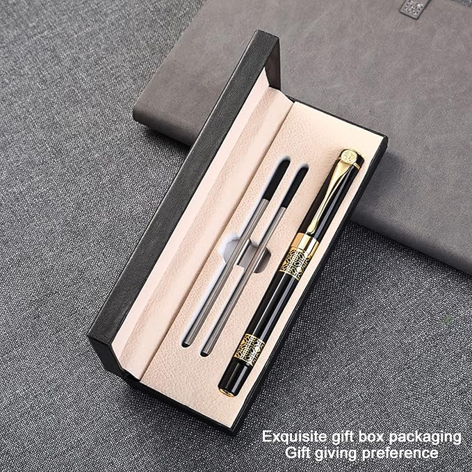 YIVONKA Ballpoint Pen Black Refill,business pens,Luxury Pen,Best Ball Pen Gift Set for Men & Women Professional Executive,Office,Nice Pens Classy Gift Box (Black)