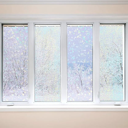 36 Sheets Holographic Sticker Paper Clear A4 Vinyl Sticker Paper Self Adhesive Waterproof Transparent Film Gem Rainbow Star Patterns, 11.7 x 8.3 Inch (Gem, Dot)