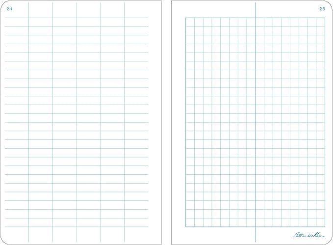 Rite in the Rain Weatherproof Stapled Notebook, 4.625" x 7", Yellow Cover, Field Pattern, 3 Pack (No. 351FX)