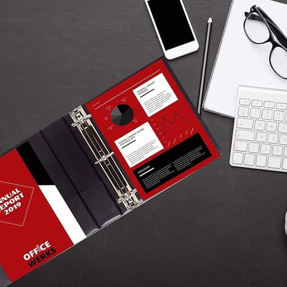 3 Ring Binder, 2.5 Inch D Ring Binders, 8.5" x 11" Presentation Folder View Binder with Pockets, Durable Non-Stick Customizable Clear View Cover for Documents, Files, Projects (Black)