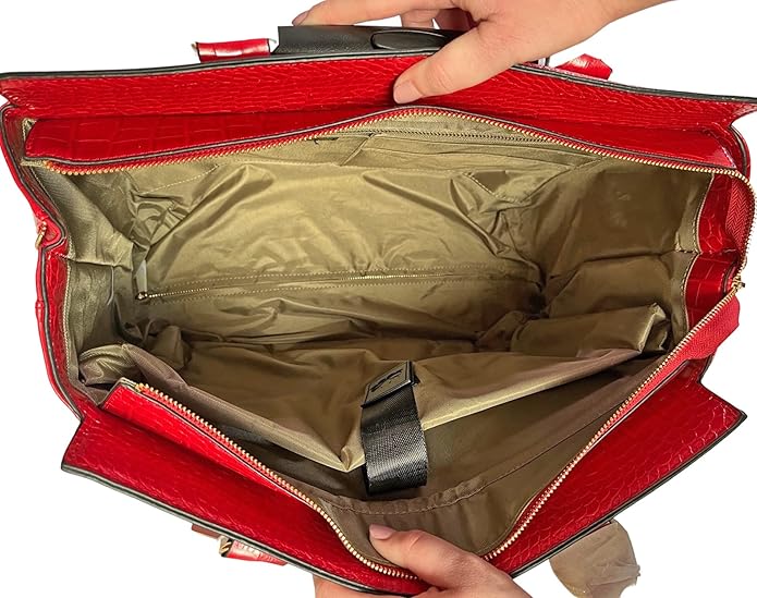 JKM and Company Alligator Compatible With Computer iPad, Laptop Tablet Rolling Tote Bag Briefcase Carryall Bag