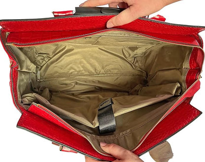 JKM and Company Alligator Compatible With Computer iPad, Laptop Tablet Rolling Tote Bag Briefcase Carryall Bag