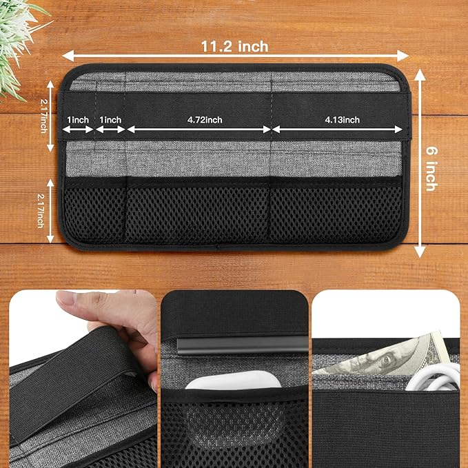 Laptop Tech Organizer, Portable Office Organizer, Travel Cable Organizer, Electronics Organizer Attachable to Laptop for Holding Laptop Mouse, Power Bank, USB Adapter, Charger, Cellphone - GRAY