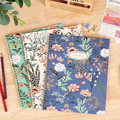 LABUK 3 Pack Spiral Notebook College Ruled Notebook 120 Pages A4 Aesthetic Journaling Notebooks for Work School Office Home, 8.5 x 11 Inches Notebooks for Valentine Gifts