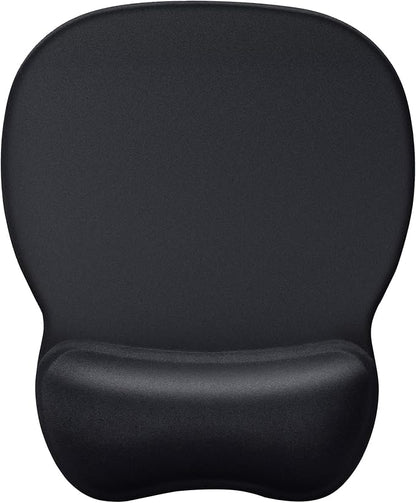 MROCO Ergonomic Mouse Pad with Gel Wrist Rest, Comfortable Mousepad with Smooth Wrist Support Surface and Non-Slip PU Base for Pain Relief, Computer, Laptop, Office & Home, 9.4 x 8.1 in, Black Color