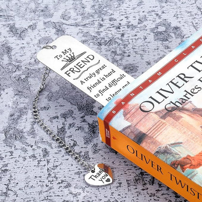 Friendship Gifts for Women Friends Bookmark for Best Friend Female Her Coworker Colleague Sister Thank You Gift Ideas Appreciation Graduation Christmas Birthday Galentine's Day Going Away Retirement
