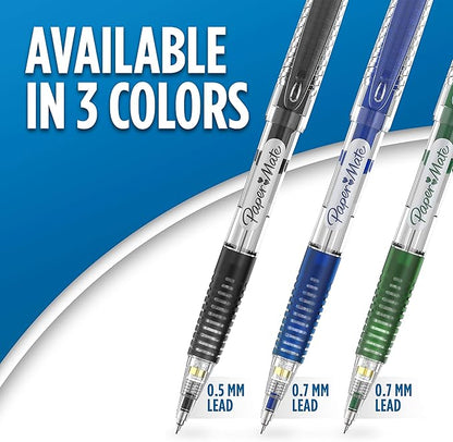Paper Mate Clearpoint Mechanical Pencils 0.5mm, Break Resistant HB #2 Lead, School Supplies, Art Supplies, Drawing Supplies, Sketching Pencils, 2 Pencils, Black, 1 Lead Refill Set, 2 Erasers
