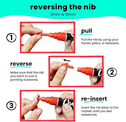 Chalkola 5 White Chalk Markers for Chalkboard Signs, Blackboard, Car Window, Bistro, Glass | 5 Variety Pack - Thin, Fine Tip, Bold & Jumbo Size Erasable Liquid Chalk Pens (1mm, 3mm, 6mm, 10mm, 15mm)