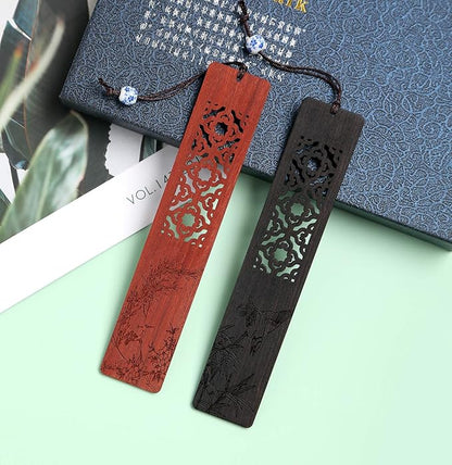 Wooden Bookmark Engraved Book Mark Vintage Style Best Unique Gifts Set for Book Lovers,Women,Men,Teacher,Birthday Present
