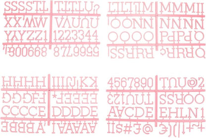 1 Inch Letters for Felt Letter Board,188 Pieces Including Letters, Numbers & Symbols for Changeable Plstic Letter Board by Veskaoty (Pink)
