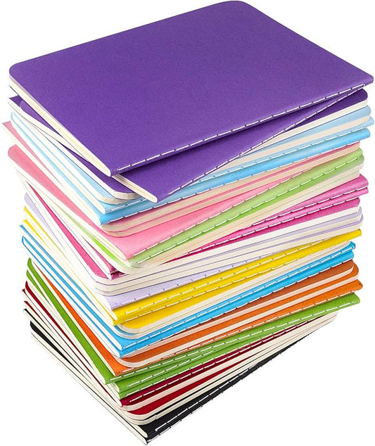 Gwybkq Small Blank Notepads Bulk 36 Pack Mini Pocket Notebooks Journal Set Colorful Cover Notebooks for Kids 3.5 x 5.5 Inches, 30 Sheets/60 Pages
