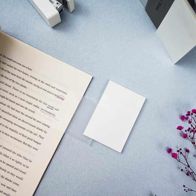 Transparent Sticky Notes 500 Sheets, 2 x 3 in Clear Sticky Notes, See Through Invisible Translucent Sticky Notes Waterproof Self-Stick Note Pads for School, Office (10 Packs)