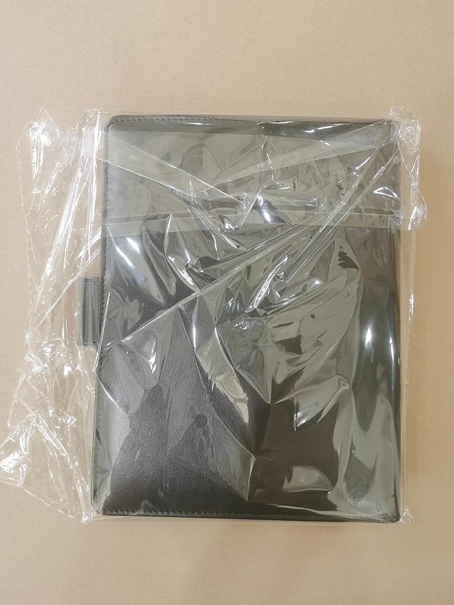 A5 Leather Portfolio Binder, Interview Legal Document Organizer with Magnetic Closure Cover with A5 Sized Papers,Sticky Tabs,Pen,Mini Document Organizer Folder for Men Women,Black