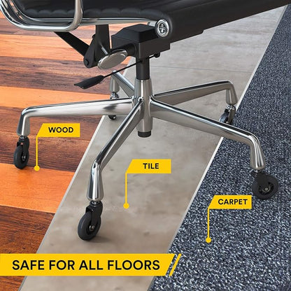 Office Chair Wheels | FIT IKEA Chairs ONLY| Soft 3" Computer Chair Caster Wheels Protect Your Hardwood Floors Better Than Any Office Chair Mat, Set of 5 Desk Chair Wheels, No Scratching or Marking.
