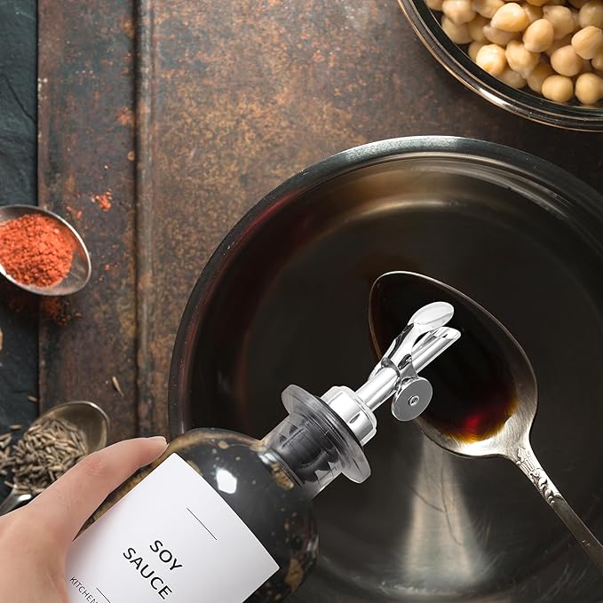 Olive Oil Labels for Glass Bottles - 2.5" x 2.5" Waterproof & Oil-Proof Kitchen PVC Sticker Labels for Oils, Vinegars, Sauces, Cooking Wines & Condiments - Minimalist White, 39pcs