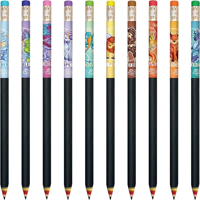 Scentco Mythical Smencils (2 Pack) - Limited Edition - Gourmet Scented Pencils (Graphite HB #2) with Black Finish and Multi-layered Paper Construction, 10 Count - Gifts for Kids, Classroom Rewards