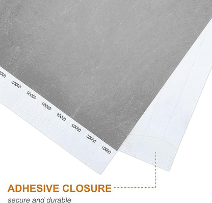 100 Pcs Wristbands, 1-100 Consecutive Numbers Waterproof Tearproof and Printable Wrist Straps Admission Bracelets Tickets (Silver)