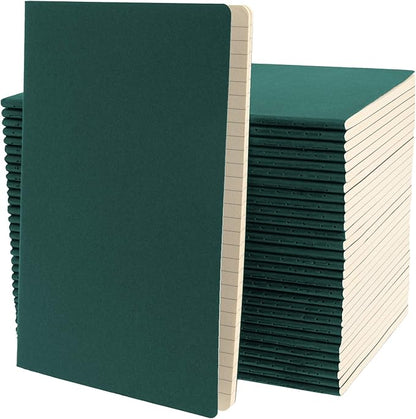 Simply Genius A5 Notebooks for Work, Travel, Business, School & More - College Ruled Notebook - Softcover Journals for Women & Men - Lined Note Books with 92 pages, 5.5" x 8.3" (Green, 30 pack)