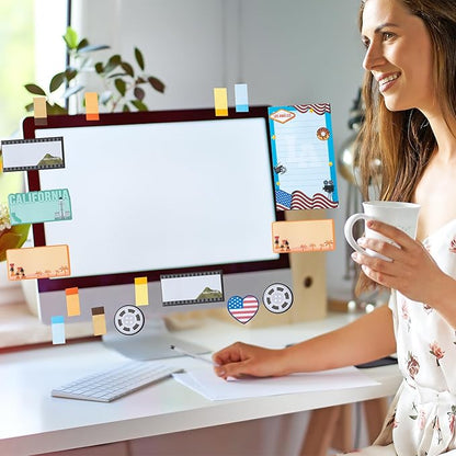 B1ykin Sticky Notes Set - Cartoon Theme Cute Self-Stick Notes Pad Teacher Appreciation Gifts， Self-Adhesive Writing Memo Pages Sticky to Do Notepad for Kids Employee School Office (Los Angeles City)