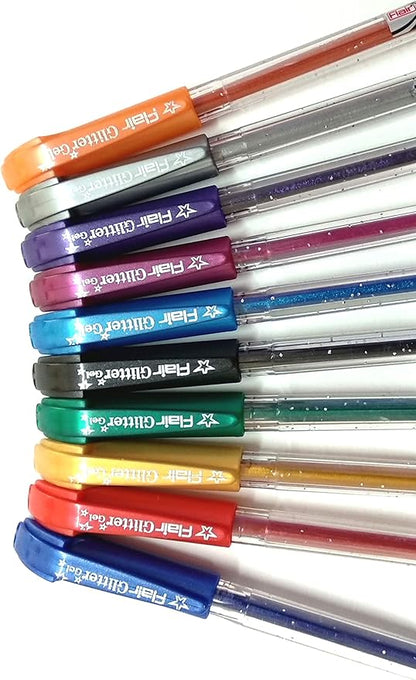 Flair Xtra Sparkle Glitter Gel 10 Colours Xtra Sparkle Gel Pen