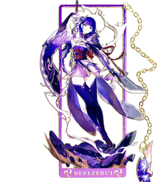 Genshin Impact Beelzebul Bookmarks Tabletop Decoration with 3D Display Box for Women Men Sisters Friends Birthday Gifts Book Marks for Book Lovers - Zllada