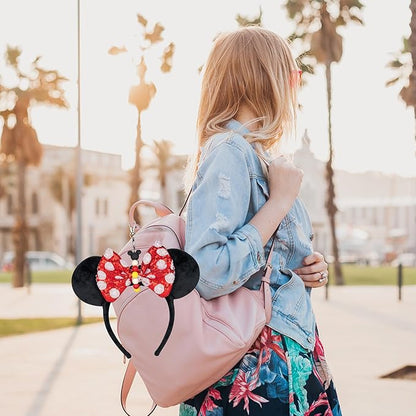 2Pcs Mouse Ear Holder for Backpack Beaded Lanyard Keychain Park Trip Essentials Headband Hanging Display Accessories