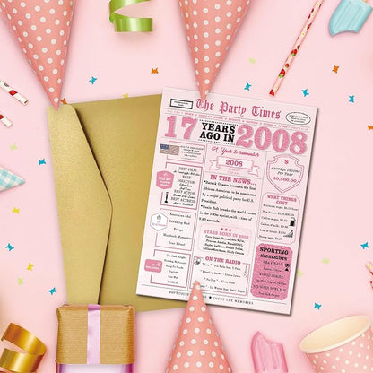 17th Birthday Decorations for Girls，17 Year Old Girl Birthday Gift Ideas，17th Bday Card，17 Year Old Bday Decorations for Daughter Granddaughter Niece