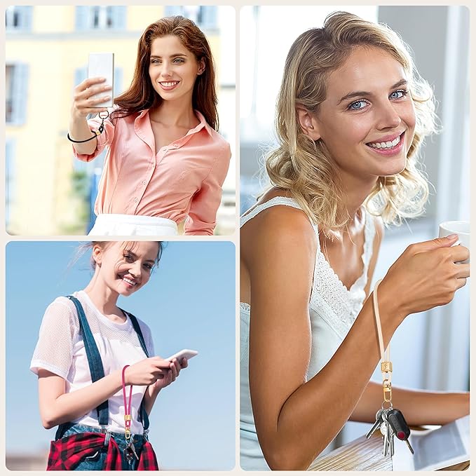 Fishent Keychain Wristlet lanyard, Cute Key Chain Holder, Upgraded Woven Wrist Lanyard for Keys, Wristlet Strap Keychain for Women Men Car Keys ID Badges Card Wallet Phone (Orange)