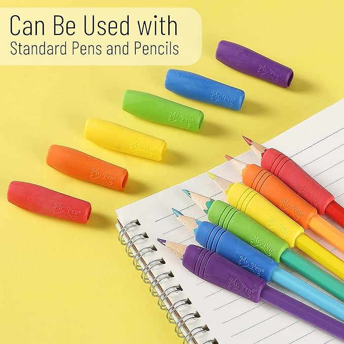 Mr. Pen- 12 Pack, Colorful, Pencil Grips, Pencil Holder for Kids, Pencil Grippers for Kids, Rubber Pen Grips for Adults with Arthritis