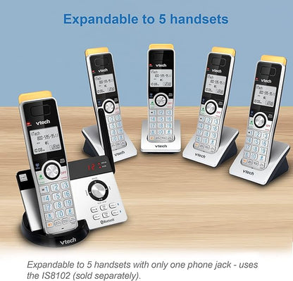 VTech IS8121-4 Super Long Range up to 2300 Feet DECT 6.0 Bluetooth 4 Handset Cordless Phone for Home with Answering Machine, Call Blocking, Connect to Cell, Intercom and Expandable to 5 Handsets