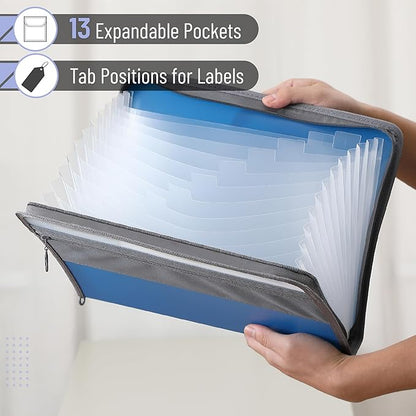 Mr. Pen- Accordion File Organizer, 13 Pockets, Blue, Document Organizer, Expanding File Folder Organizer, Accordion Folders for Documents, Accordian Folder, Accordian File Organizer