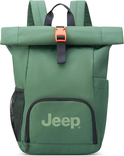Jeep JS016D Rolltop Travel Backpack, Green, 17" Laptop
